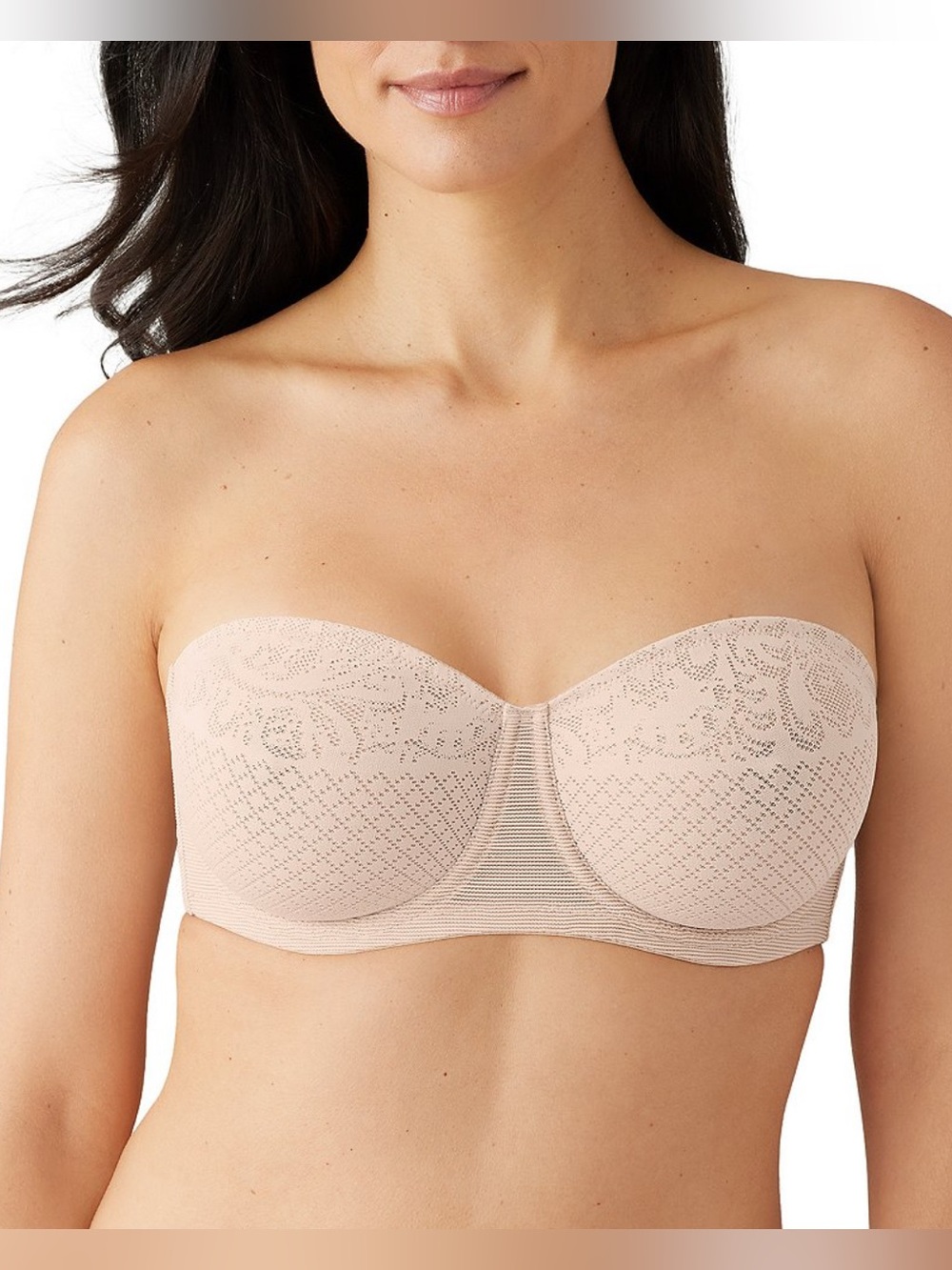 Wacoal Visual Effects Strapless Minimizer Bra in Sand, Size 40D, NWOT